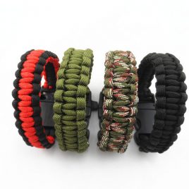 Camping Hiking Emergency ParaCord Bracelet For Men Women Survival Parachute Rope Whistle Buckle  Kit Wristbands